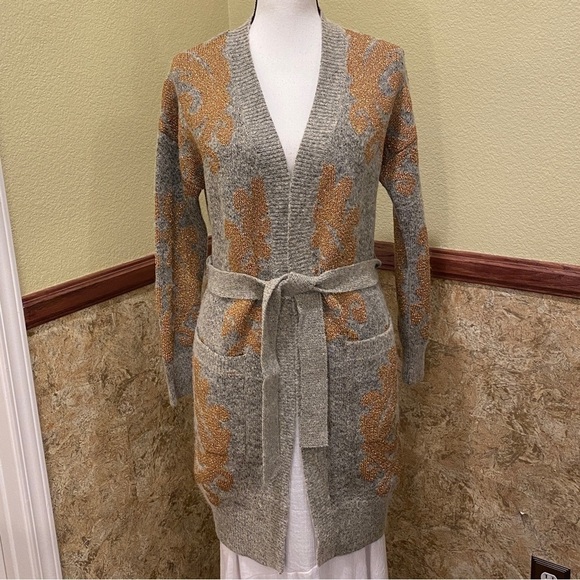 Lovestitch Sweater Winter Solstice Belted Cardigan Long Women’s Size Small Gray - Picture 4 of 14